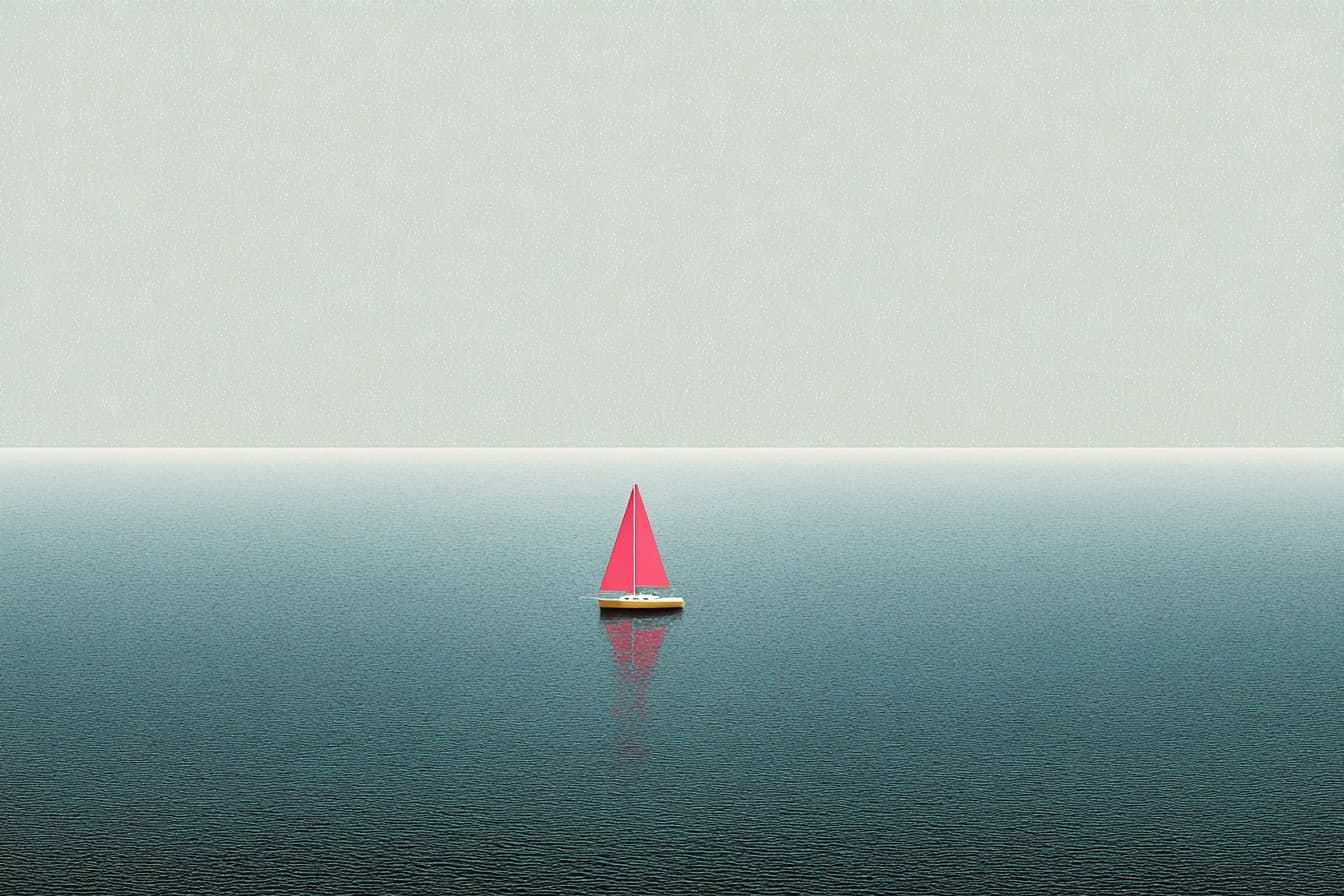 illustration of a boat in the middle of an ocean illustration of a boat in the middle of an ocean