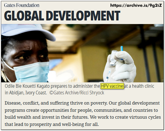 Gates Foundation Global Development Arm Administers the HPV Vaccine