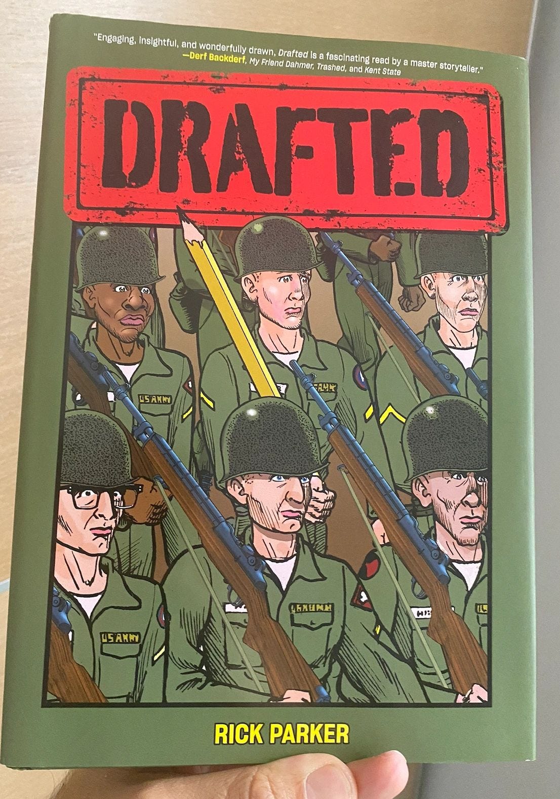 Drafted: An Illustrated Memoir of a Veteran’s Service During the War in Vietnam by Rick Parker (Abrams Books).