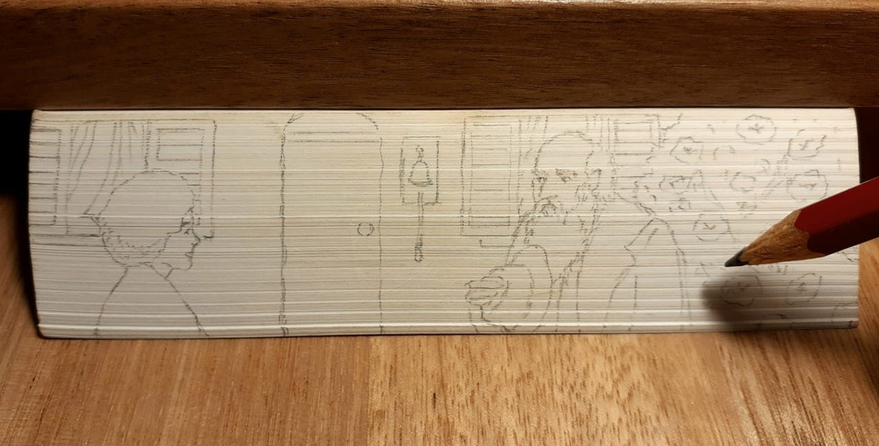 Fore-edge painting prep