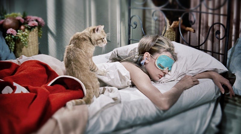 audrey-hepburn-cat-breakfast-tiffanys-sleeping 5 ways to get more shut eye  - The OP Life