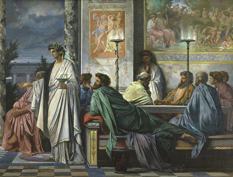 Agathon and Philosophers, Plato's Symposium by Anselm Feuerbach