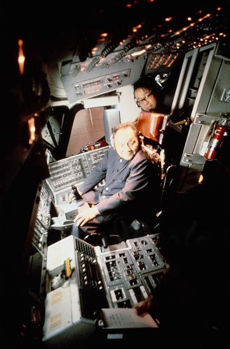 Deng Xiaoping being shown a variety of items at the Johnson Space Center during his February 1979 visit.