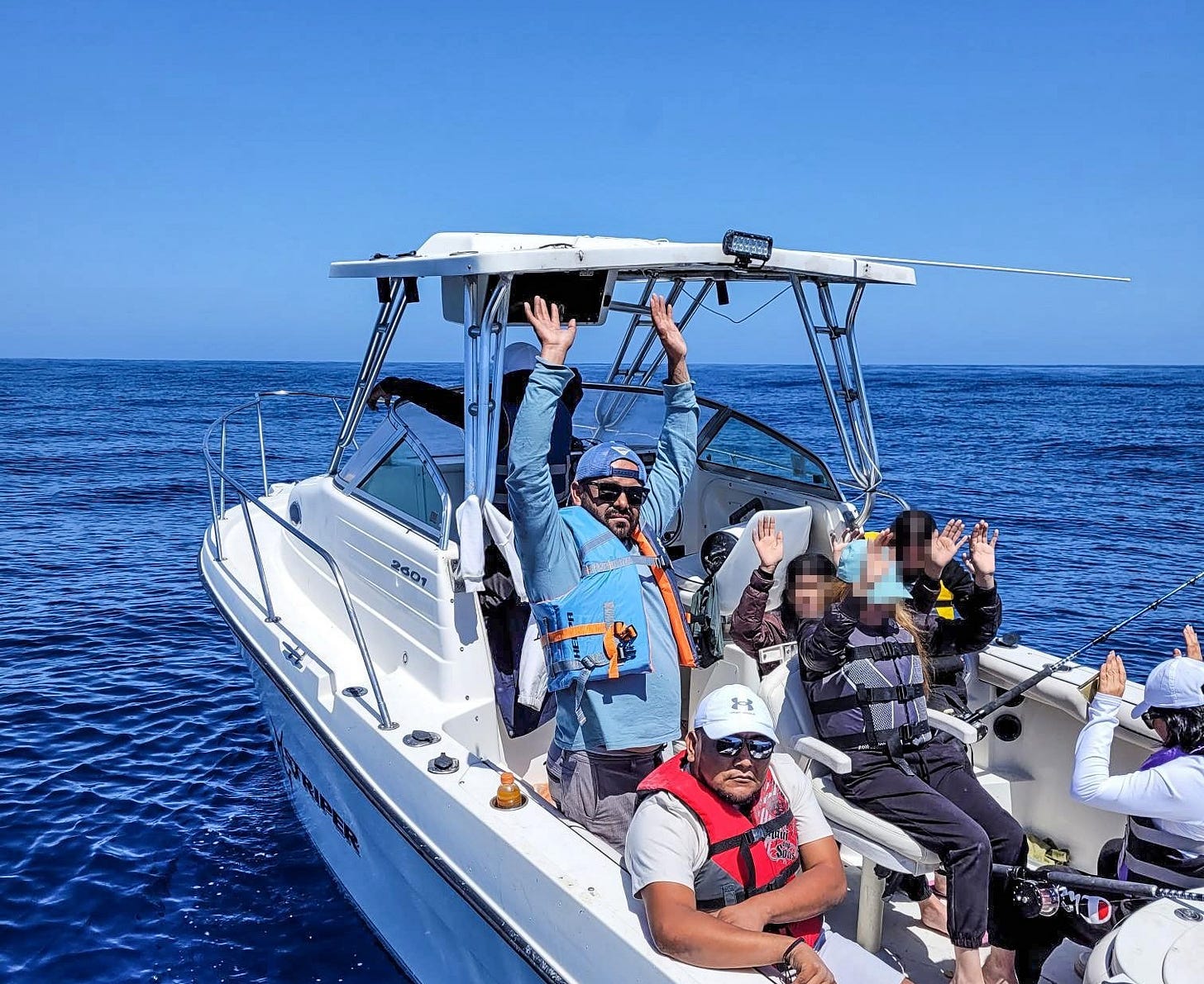 Illegal aliens posing as a fishing charter surrender to US Federal Agents off the California Coast on Friday, April 17, 2026