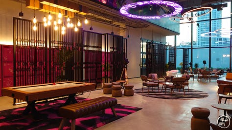 Indoor shared spaces on 9th floor