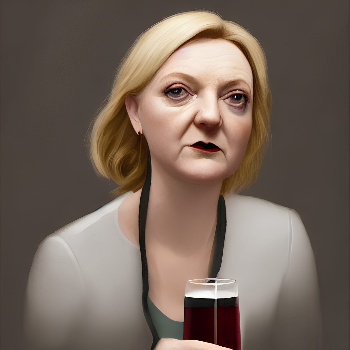 StableDiffusion art of Liz Truss, courtesy of PlaygroundAI.com