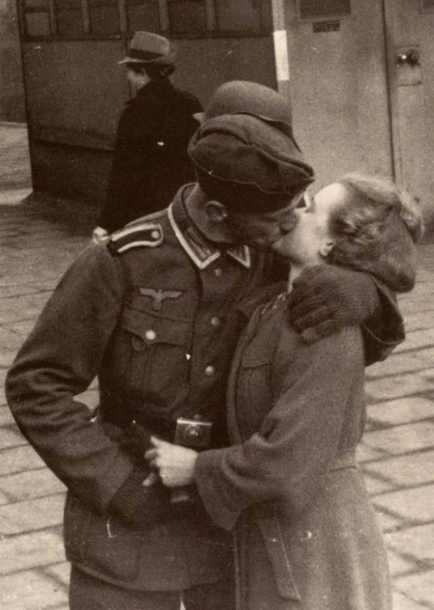A German soldier and his French girlfriend, a common sight that often led to accusations of collaboration. A German soldier and his French girlfriend, a common sight that often led to accusations of collaboration.
