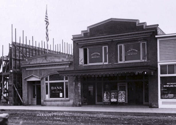 Harmony movie theatre in 1917 Anchorage, Alaska.
