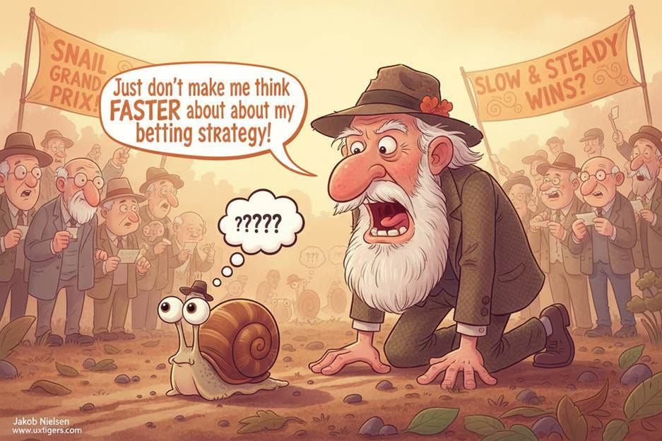 A cartoon of a person on his knees and a snail

AI-generated content may be incorrect.