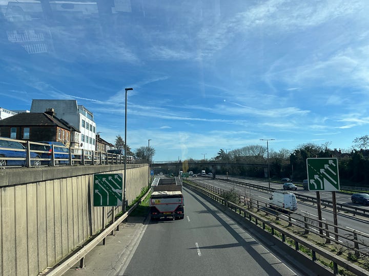 Photos showing the route taken by SL2 out of Walthamstow.