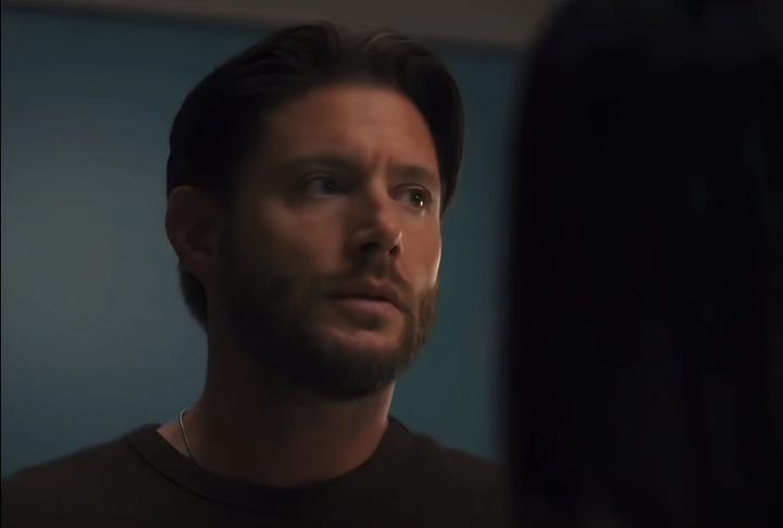 Jensen Ackles looking at Oliveras on Countdown episode