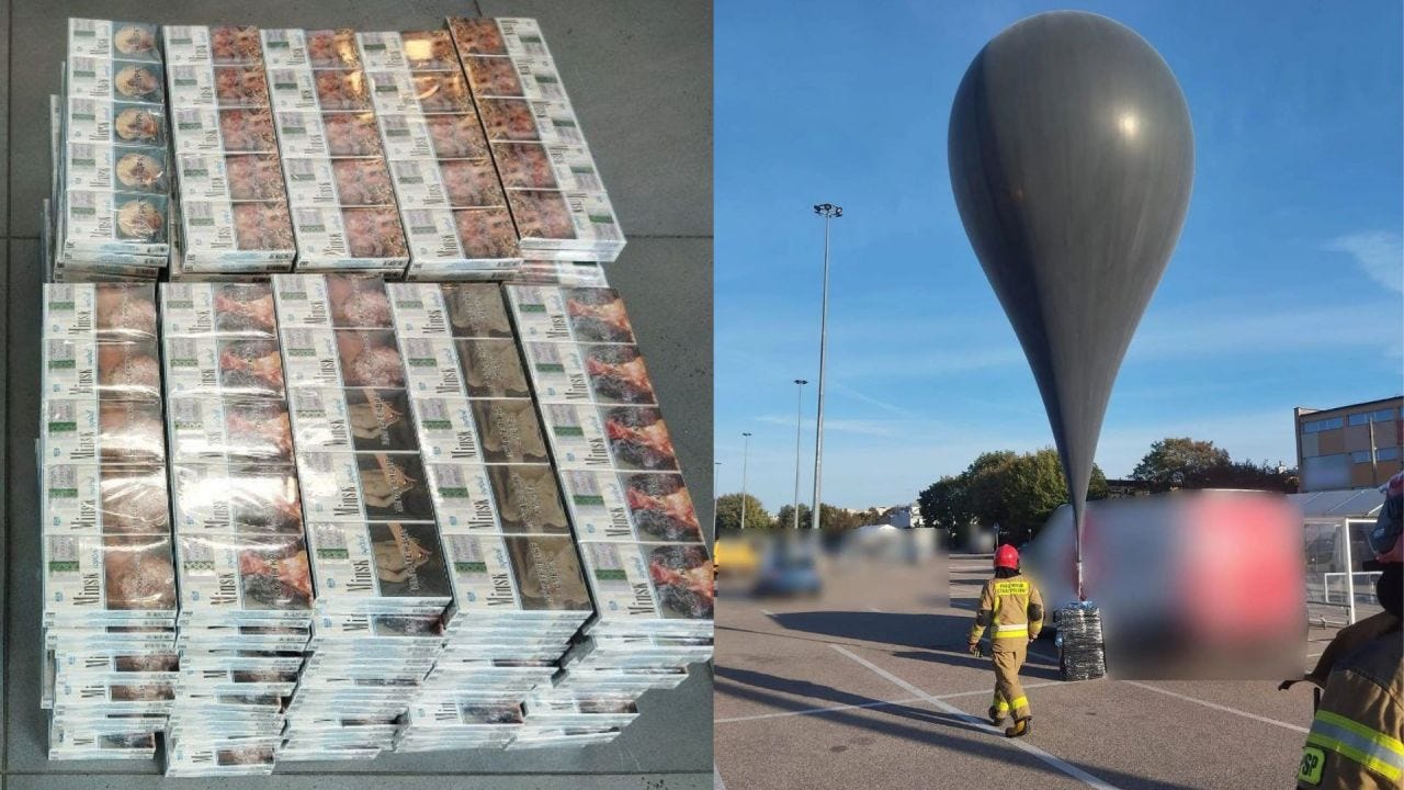 Cigarette-smuggling weather balloon lands in Polish parking lot