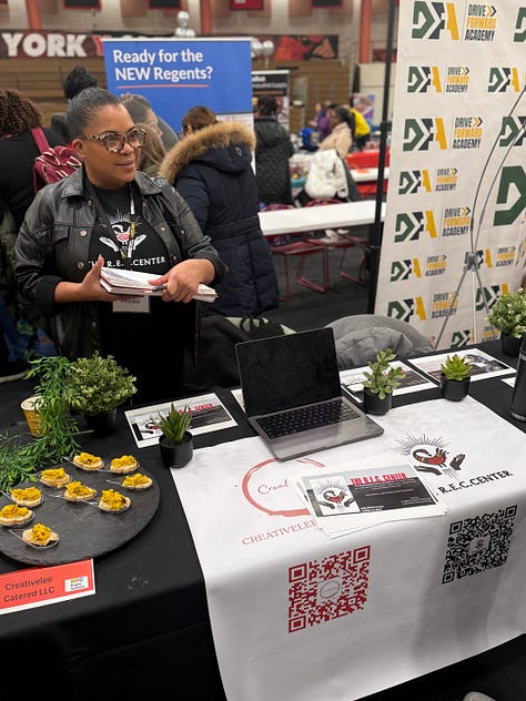 Three images: All professional people at a small business expo
