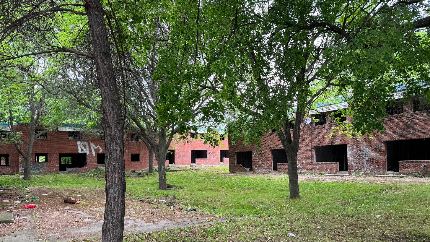 Abandoned Jamesville housing complex in the North End on June 21