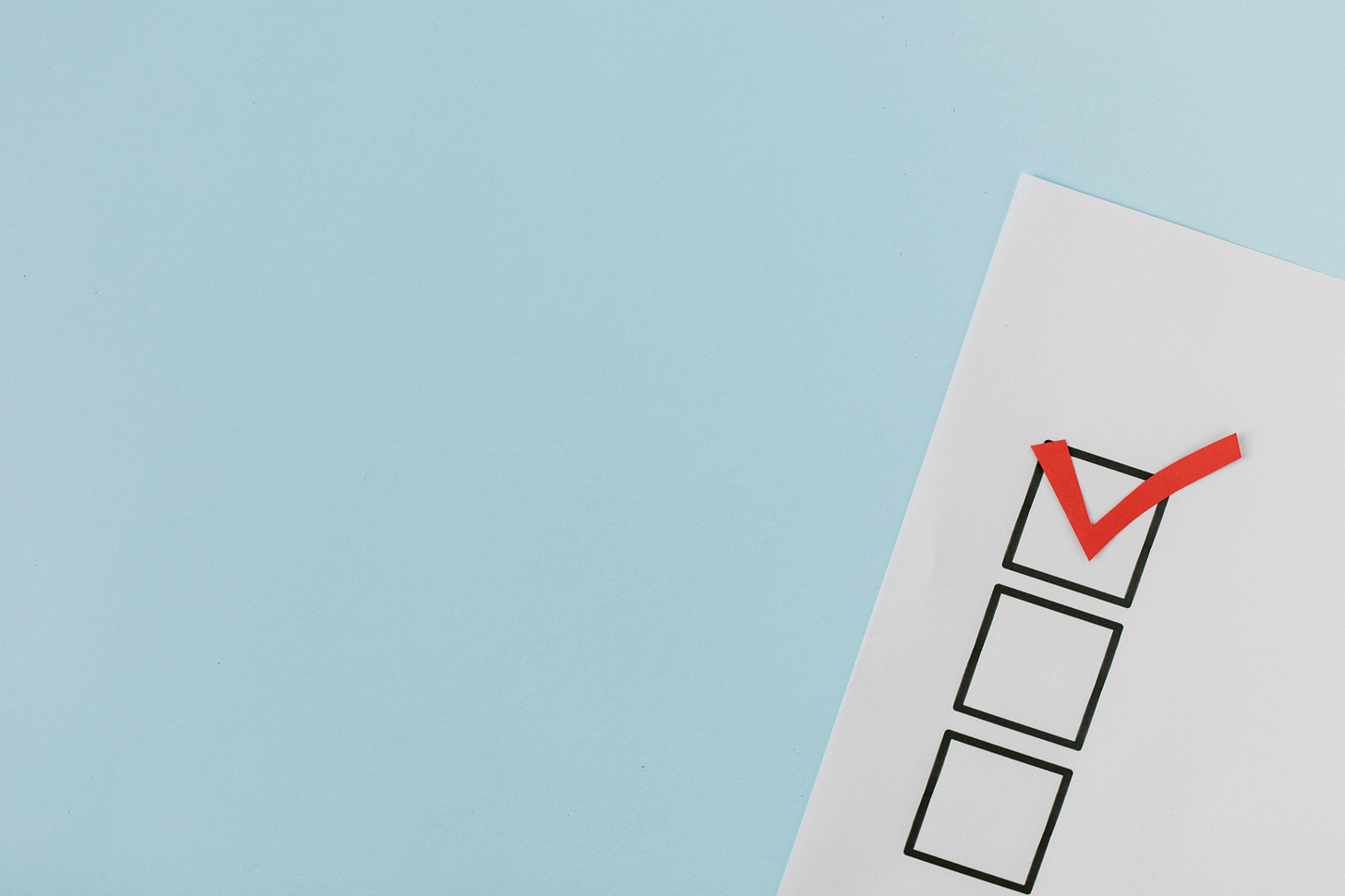 Check mark selected on a to do list. Check mark selected on a to do list.