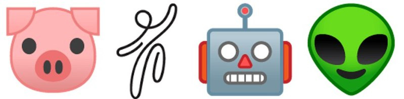 This image represents Sentientism by combining logos representing different types of sentient being: Animal, human, artificial, and alien.