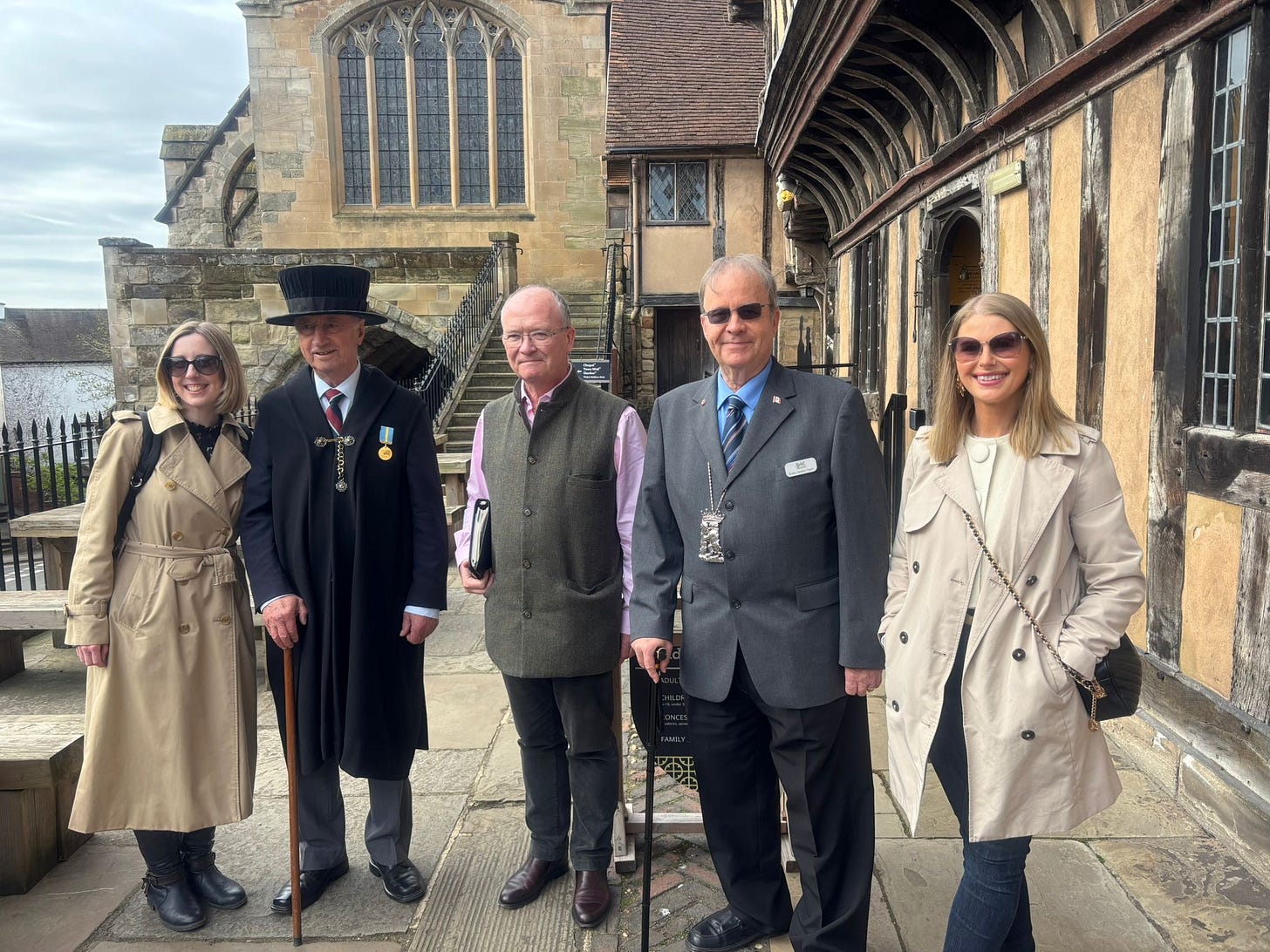 Dr Paul and Dr Tallis with members of Lord Leycester