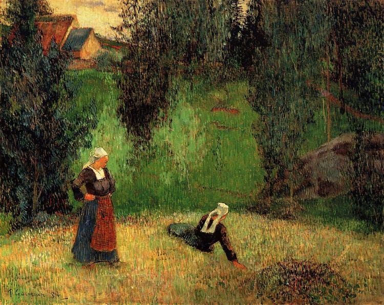 The first flowers, 1888 - Paul Gauguin