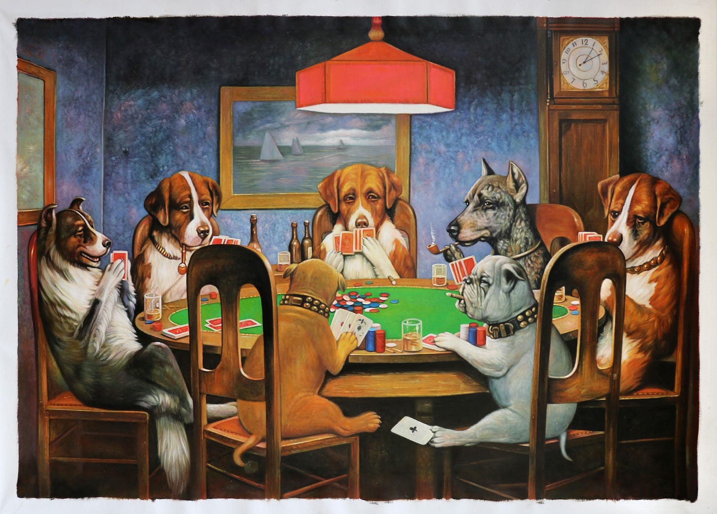 Dogs playing poker painting Dogs playing poker painting