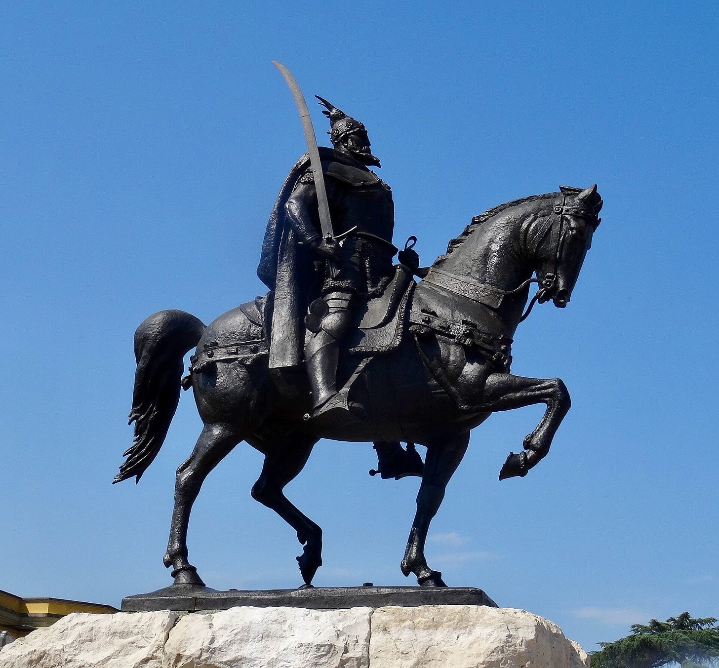 Skanderbeg monument in Tirana's main square