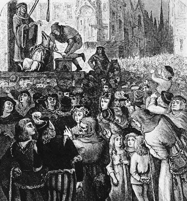 The execution of a sow from the frontispiece of The Criminal Prosecution and Capital Punishment of Animals, by E. P. Evans 1906. (Public domain) The execution of a sow from the frontispiece of The Criminal Prosecution and Capital Punishment of Animals, by E. P. Evans 1906. (Public domain)