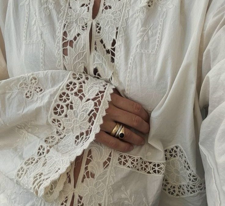 トップス Pasterip Battenberg lace design blouse Deep Dive: Battenberg lace, broderie anglais, and eyelet