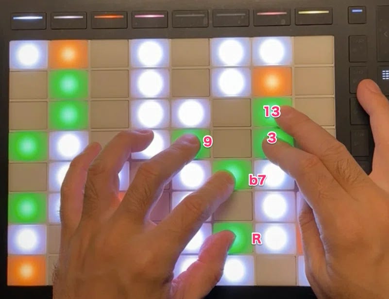 テンション9,13のボイシング