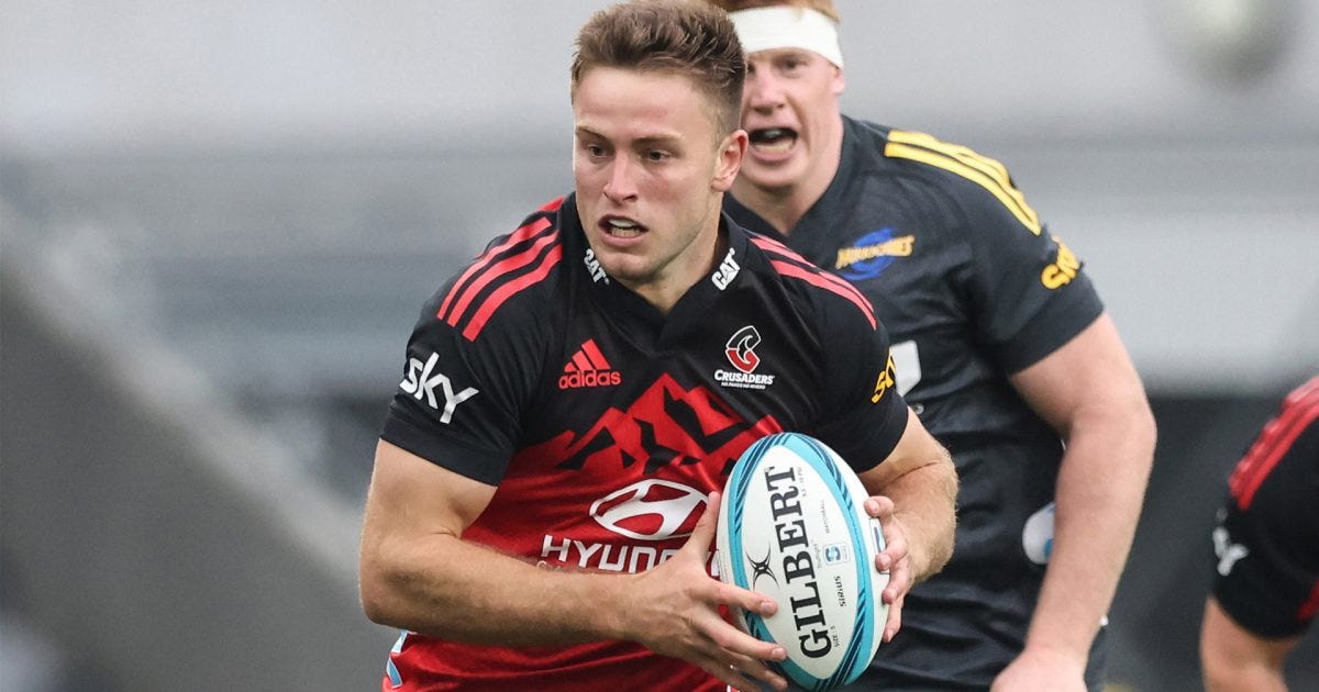 Crusader first five Fergus Burke taking his starting opportunity with  Mo'unga absent