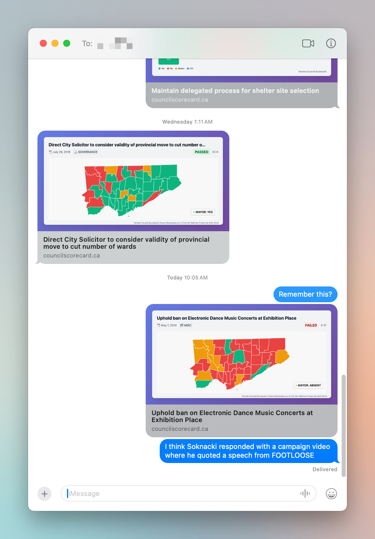 Screenshot of the sharing functionality