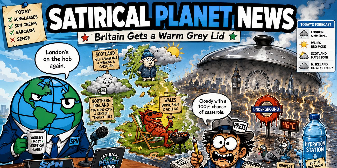 Satirical Planet News: Today’s Weather, Thursday 9 July 2026