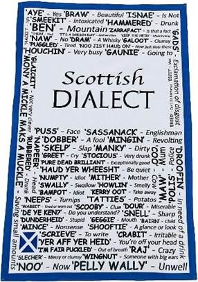 Scottish Dialect Tea Towel - Scottish Tea Towel image 1