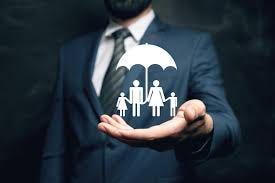 umbrella family protection man holding ...