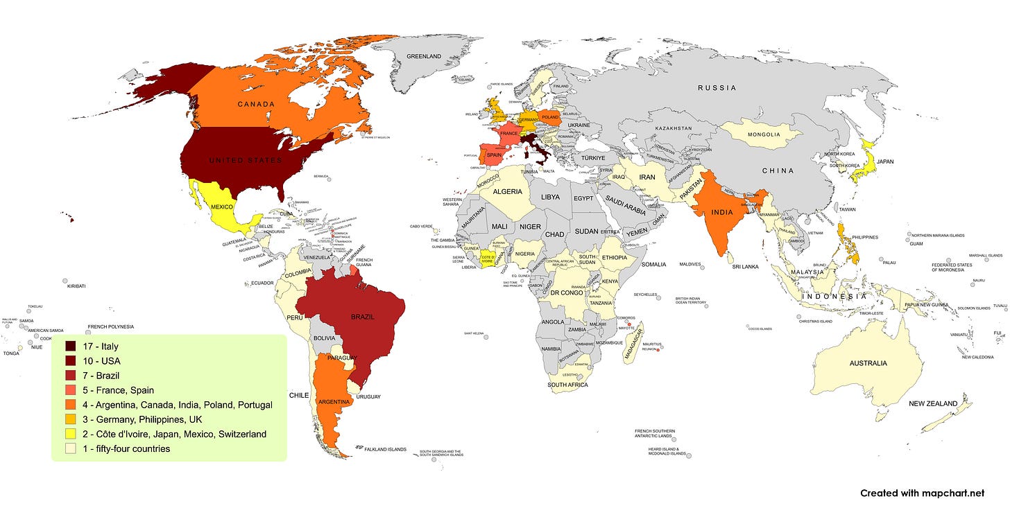 r/MapPorn - The 135 cardinal electors who will participate in the 2025 papal conclave, to elect a new pope to succeed Francis r/MapPorn - The 135 cardinal electors who will participate in the 2025 papal conclave, to elect a new pope to succeed Francis