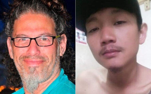 Slain hostages Ronen Engel (left) and Sonthaya Oakkharasri, whose bodies were returned to Israel by Hamas on October 18, 2025. (Courtesy)