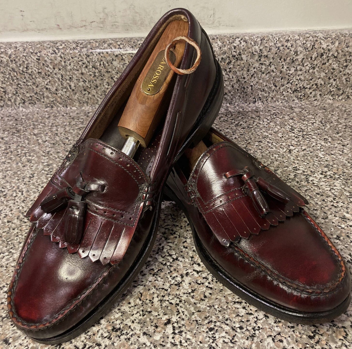Vintage Polo Ralph Lauren Mens Burgundy Leather Kiltie Tassel Loafers Sz 10.5 D ralph lauren tassel loafer products for sale | eBay main image 4