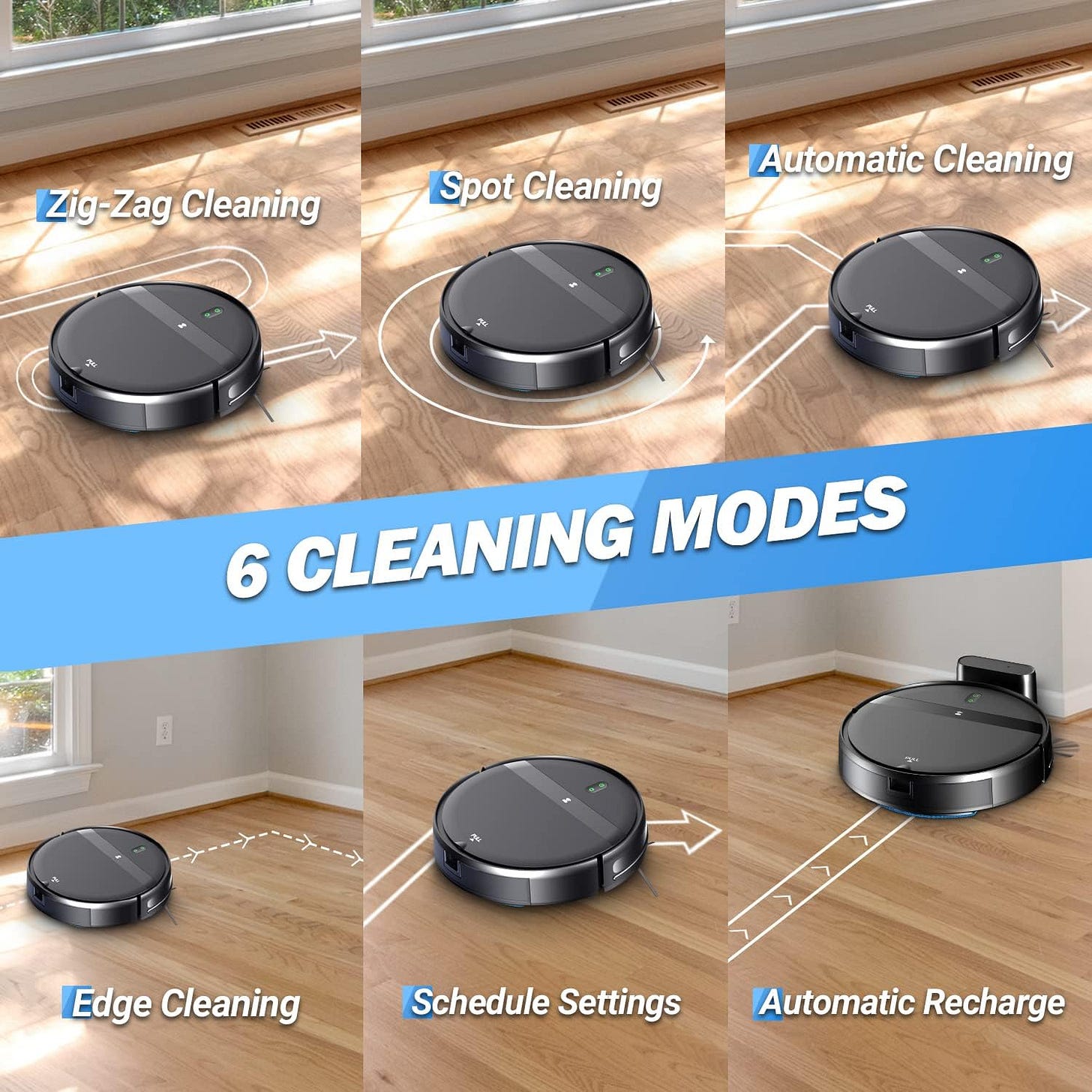 Robot Vacuum and Mop Combo, Smart Robotic Vacuum with WiFi/App/Alexa, Ultra-Slim  Quiet, Tangle-Free Suction, Automatic Recharge Robot Vacuum Cleaner for Pet Hair/Carpet/Hard Floor
