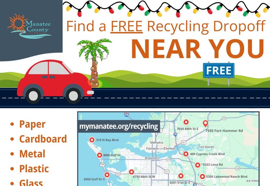 Manatee County Expands Free Recycling Drop-Off Locations Ahead of Holidays