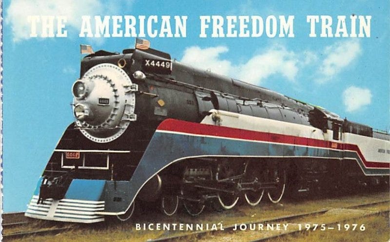 The American freedom train Bicentennial journey 1975 through 1976 Railroad,  M... | Topics - Transportation - Railway - Trains, Postcard / HipPostcard