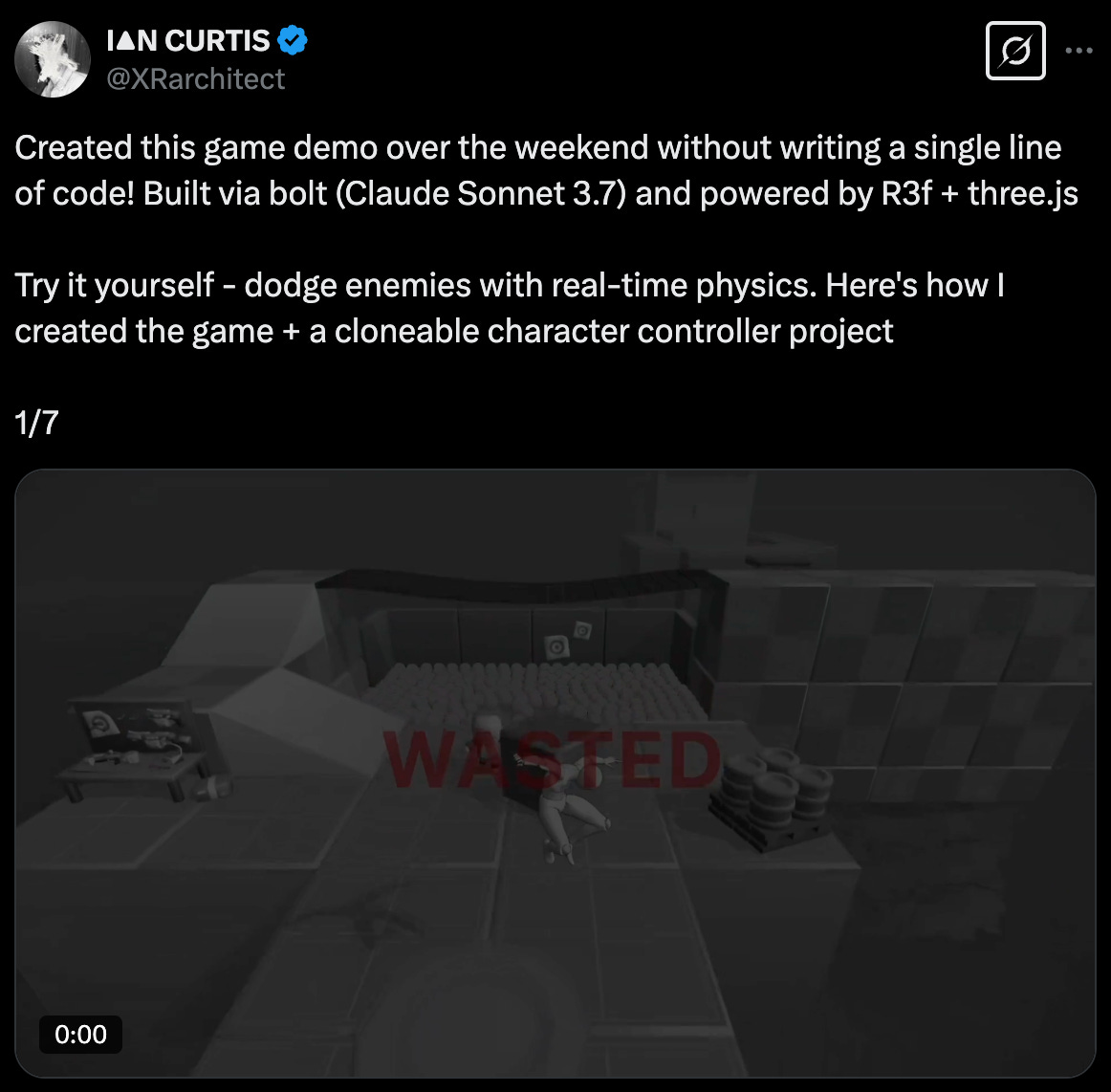 Ian Curtis vriou um jogo inteiro em um final de semana apenas usando inteligĂȘncia artificial. VĂĄrios programadores vem testando essas habilidades. Ian Curtis vriou um jogo inteiro em um final de semana apenas usando inteligĂȘncia artificial. VĂĄrios programadores vem testando essas habilidades.