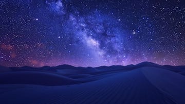 Stunning desert night sky with milky way over silhouetted sand ...