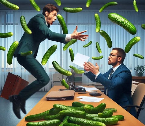 Men and cucumbers