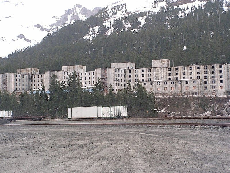 Buckner building in Whittier, Alaska.
