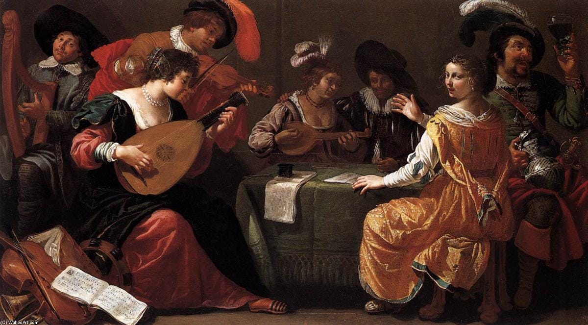 famous painting Music-making Company of Jan Van Bijlert