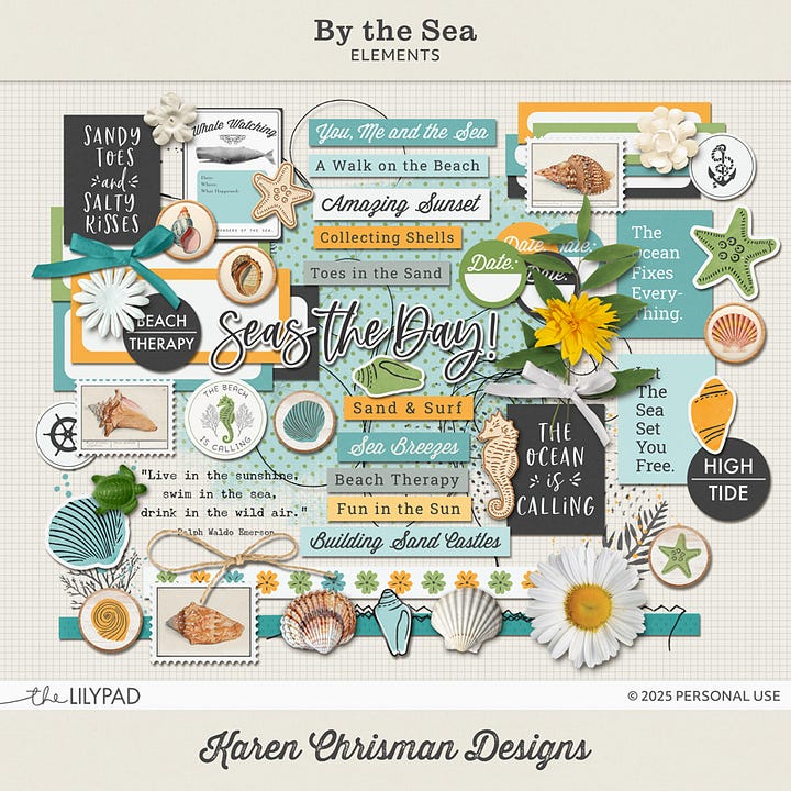 Digital Scrapbooking Collection perfect for documenting all your sea side adventures.