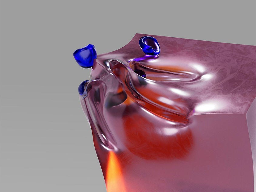Abstract AI generated formation of fluids flowing
