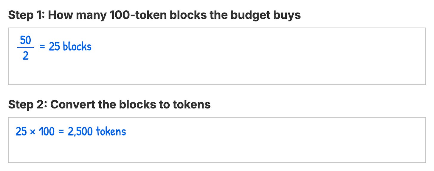 Tokens on a Budget Tokens on a Budget