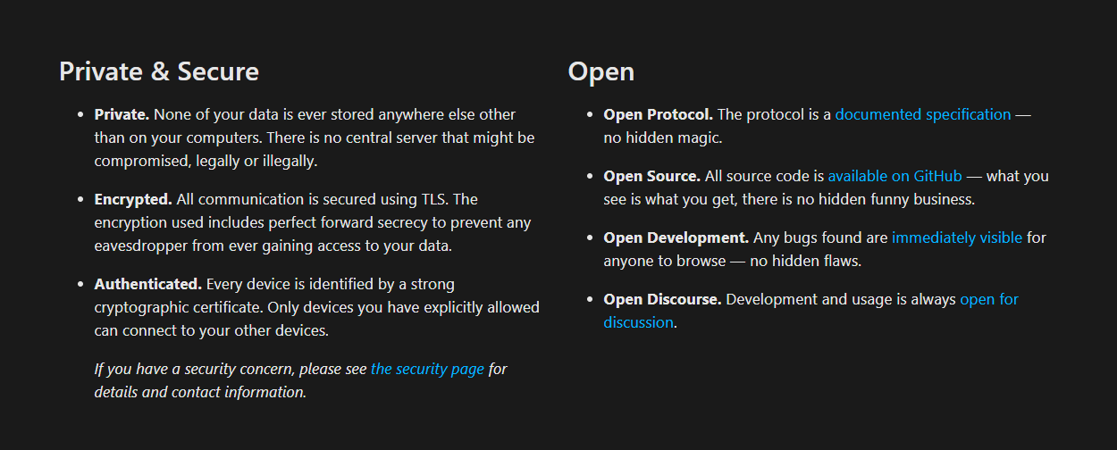 Synthing is Open Source. All source code is available on GitHub. Starred by almost 58.8k people as of Mar 21, 2024. Synthing is Open Source. All source code is available on GitHub. Starred by almost 58.8k people as of Mar 21, 2024.