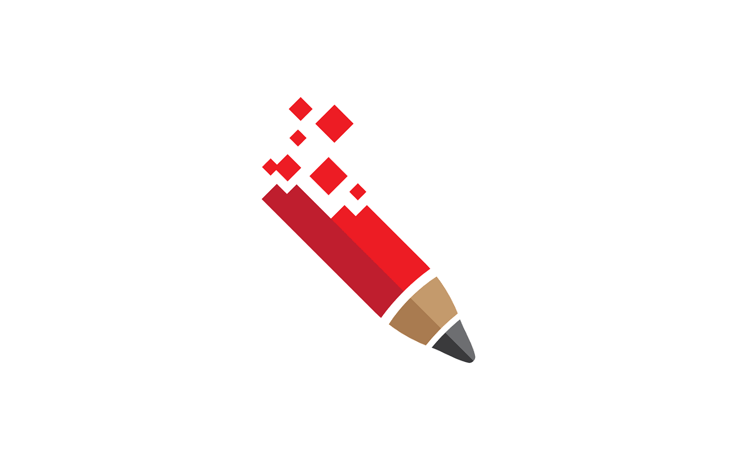 Digital lápis logotipo ilustração vetor design plano
