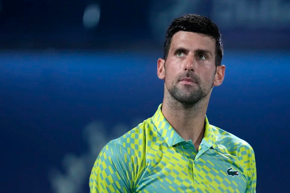 Novak Djokovic will not be allowed to play at the 2023 Miami Open. (AP Photo/Kamran Jebreili)