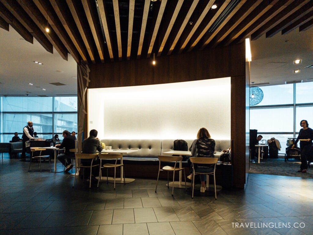 Las Vegas airport Amex Centurion Lounge, dining.